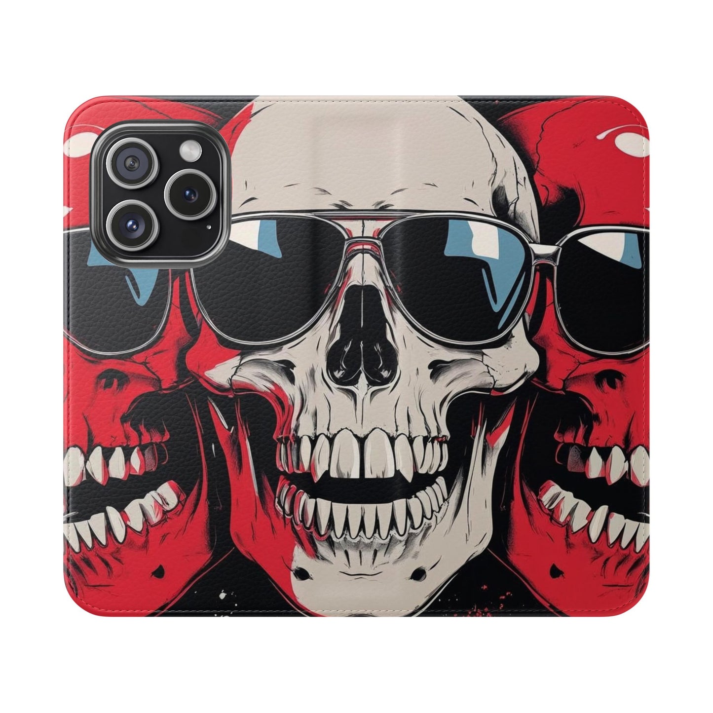 We Three Skulls Flip Case