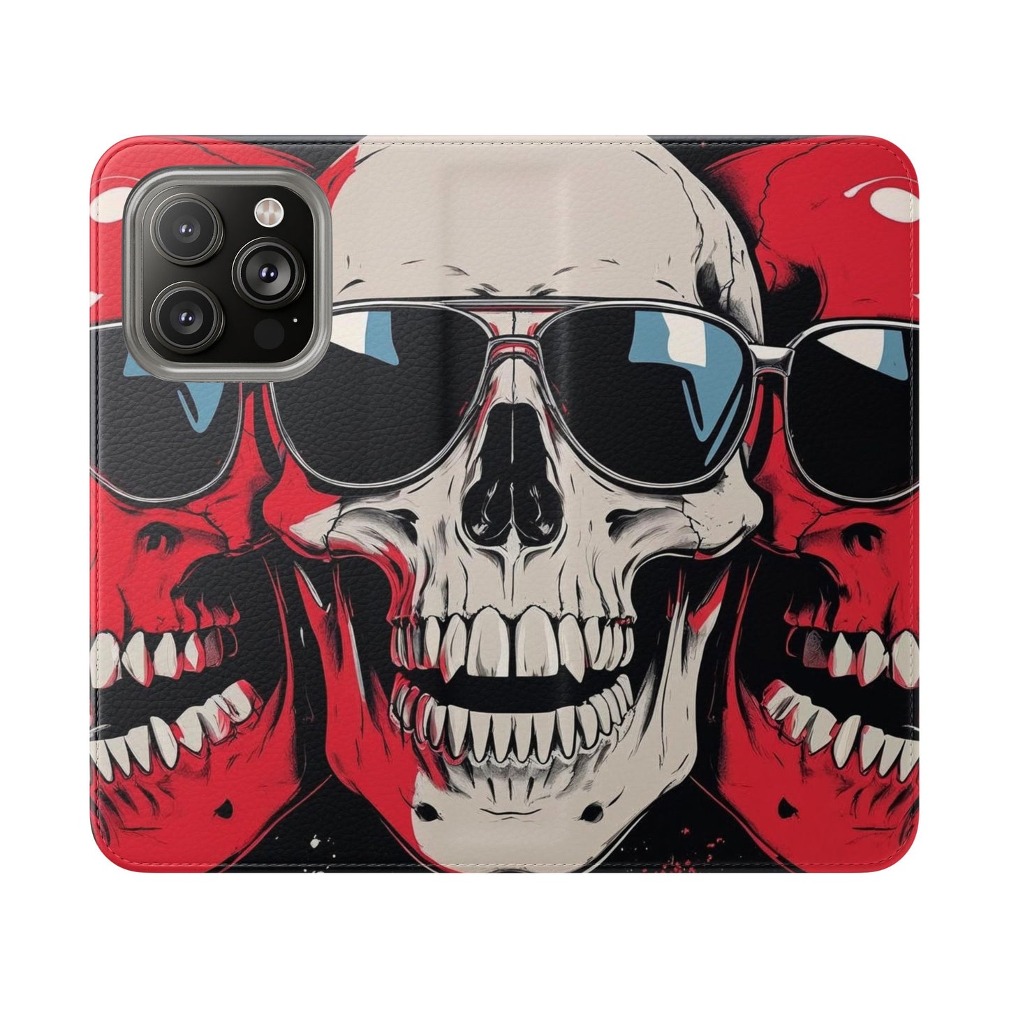 We Three Skulls Flip Case