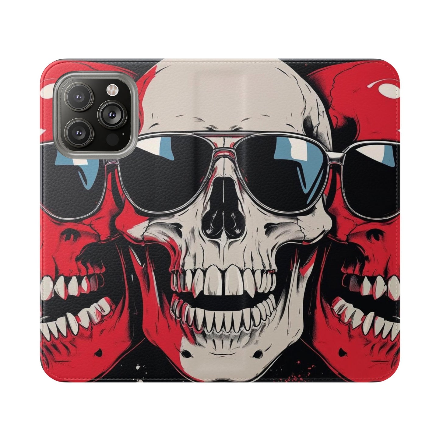 We Three Skulls Flip Case